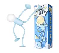 YUMILI Changeable Shape Small Night Light, Light Bulb Man Gift Creative Whimsical Design Suction Cup Bedroom Decorative Ornament (Blue)