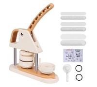 YUMILI DIY Pin Button Maker, 58mm Installationless Badge Press Machine Magic Buttonmaker with 100pcs Button Parts and a Circle Cutter (Light Pink)