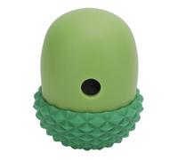YUMILI Dog Food Dispensing Ball Toy Acorn Shaped Interactive Slow Feeding Reduce Picky Eating Silicone Dog Feeder Dispensing Ball (Peacock Green with Dark Green)