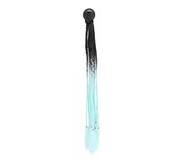 YUMILI Helmet Ponytail Decoration Motorcycle Fashionable Gradient Helmet Dreadlocks Wig (Black and blue)