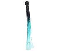YUMILI Helmet Ponytail Decoration Motorcycle Fashionable Gradient Helmet Dreadlocks Wig (black dark green light green)