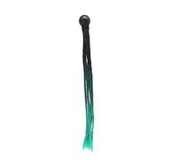 YUMILI Helmet Ponytail Decoration Motorcycle Fashionable Gradient Helmet Dreadlocks Wig (black emerald green)