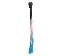 YUMILI Helmet Ponytail Decoration Motorcycle Fashionable Gradient Helmet Dreadlocks Wig (black pink lake blue)