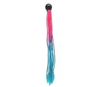 YUMILI Helmet Ponytail Decoration Motorcycle Fashionable Gradient Helmet Dreadlocks Wig (rose red lake blue)