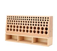 YUMILI Leather Tool Storage Rack, 100 Holes Leather Craft Tool Holder Box Hand Work Organizer Stand Paintbrush Screwdriver Holder