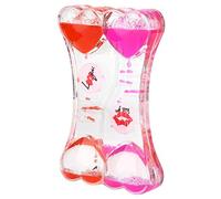 YUMILI Liquid Motion Timer, Drop Hourglass Liquid Motion Bubbles Timer, Decompression Toy, Heart Pattern Desk Hourglass Ornament for Relaxation, Anxiety, Relief (SY01 Pink+Red)