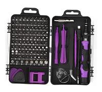 YUMILI Mini Precision Mechanics Screwdriver Set, 115 in 1 Repair Tool Set, Multifunctional Watch Phone Repairing Removal Hand Tool (Purple)