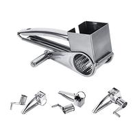 YUMILI Multifunctional Kitchen Craft Rotary Stainless Steel Cheese Grater 1 Drums Slice Shred Tool