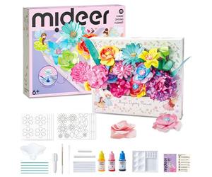 YUMILI Paper Flower Science Kit, Color Changing Flowers Magic Petal Art Kit DIY Paper Craft Kits Watercolor Blurring Coloring Box Bouquet