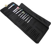 YUMILI Portable Makeup Brush Container Cosmetics Tool Storage Bag Case ([Litchi Pattern] 26 Holes 26 Holes Lock Cosmetic)