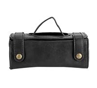 YUMILI Portable PU Leather Shaving Toiletry Bag Shaving Tools Organizer Cosmetic Bag (Black)