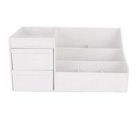 YUMILI Professional Makeup Case Cosmetic Storage Box Desktop Beauty Organizer with Drawer (White)