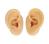 YUMILI Silicone Ear Model Lifelike Flexible Reusable Left Right Ear Piercing Practice Model for Earrings Earphones Display (Light Skin Tone)