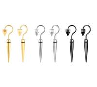 Yumilok 3 Pairs Studs Earrings for Women Men Stainless Steel hook Piercing Screw Hoops Spike Earring