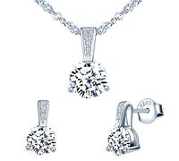 Yumilok 925 Silver Friendship Set Created with Sparkle Cubic Zircon