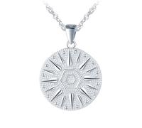 Yumilok 925 Sterling Silver Sun Coin Pendant Necklace for Women Girls Round Circle Sun Boho Choker Chain