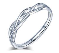 Yumilok Adjustable Rings S925 Sterling Silver Open Rings Twist Ring Finger Ring Open Tail Ring with Box