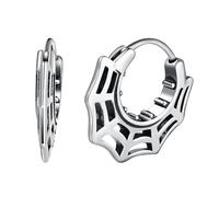 Yumilok Fashion Stainless Steel Earrings Hoops for Men Women Creative Spider Web Creole Earrings Diameter 1cm Novelty Accessories Jewellery for Teenager