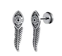 Yumilok Fashion Stainless Steel Wings Earrings Studs for Men Women Creative Ear Cartilage Piercing Earrings with Screws Ear Buckles Classic Ear Accessories Novelty Jewellery for Youth
