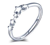 Yumilok Irregular Stars Ring 925 Sterling Silver Engagement Ring Resizable for Women Gift with Box