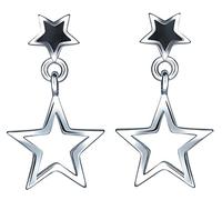 Yumilok Jewelry 925 Sterling Silver Black Hollow Star Stud and Ear Dangle Hypoallergenic Earring for Women/Ladies/Girls