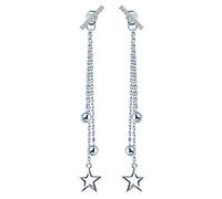 Yumilok Jewelry 925 Sterling Silver Cubic Zirconia Bar Ear Stud Beads and Stars Dangle Earring Jackets for Women/Ladies/Girls