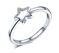 Yumilok Jewelry 925 Sterling Silver Cubic Zirconia Unique Star Adjustable Ring