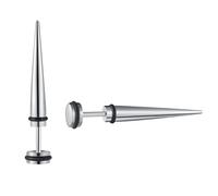 Yumilok Punk Studs Earrings for Women Mens Cone Spike Stainless Steel Piercing Spike silver