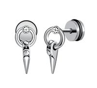 Yumilok Punk Style Men Stainless Steel Earrings Studs Creative Cartilage Piercing Earrings for Youth Creative Ear Accessories Novelty Jewellery