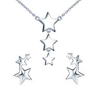 Yumilok Star Jewelry Set, 925 Sterling Silver Ear Climber Y Necklace Set for Women