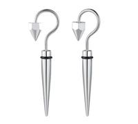 Yumilok Studs Earrings for Women Men Stainless Steel hook Piercing Screw Cone Piercing Spike silver
