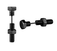 Yumilok Studs Earrings for Women Men Stainless Steel screw nut Earrings Ears Plugs black