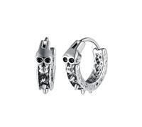 Yumilok Vintage Skull Stainless Steel Earrings Hoops for Men Diameter 1.1cm Creole Earrings Accessories Fashion Jewellery for Teenager