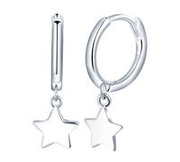 Yumilok Womens Mens 925 Sterling Silver Creative Hoops Earrings Diameter 0.9cm Silver Elegant Star Drop Earring Creole, 20-E159