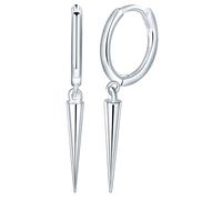 Yumilok Womens Mens 925 Sterling Silver Creative Hoops Earrings Diameter 0.9cm Silver Simple Conical Drop Earring Creole