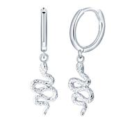 Yumilok Womens Mens 925 Sterling Silver Creative Snake Hoops Earrings Diameter 0.9cm Elegant Snake Drop Earring Creole
