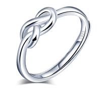 Yumilok Women's S925 Sterling Silver Ring Celtic Knot Adjustable Open Ring for Woman Girls Gift with Box, Silver
