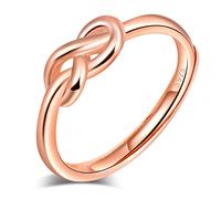 Yumilok Women's S925 Sterling Silver Ring Celtic Knot Adjustable Open Ring for Woman Girls Gift with Box, Rose Gold
