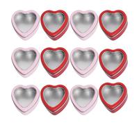 Yumin 12Pack Heart Shaped Metal Tins with Lid for Candle Making, Valentine's Day Gift, 2oz Candle Tins with Lids