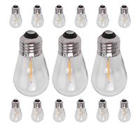 YUMIN 15 Pack 3V LED S14 Replacement Light Bulbs Shatterproof Outdoor Solar String Light Bulbs Warm White