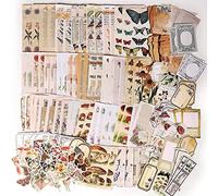 YUMIN 200 Pieces Vintage Scrapbook Supplies Pack for Junk Journal Planners DIY Paper Vintage Ephemera Pack Decoupage