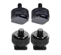 Yumin 2Pcs 1/4 Inch-20 Hot Shoe Mount Adapter Tripod Screw To Flash Hot Shoe for Dslr Camera & 2Pcs Mini Ball with Hot Shoe Mount Adapter 1/4 Inch Small Ball Heads