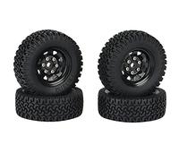 Yumin 4PCS 1.55 Metal Beadlock Wheel Rim Tires Set for 1/10 RC Crawler Car Axial Jr 90069 D90 CC01 LC70,2