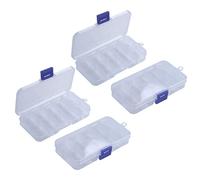 YUMIN 4Pcs 10-Slot Portable Plastic Resistors Electronic Component Case Box