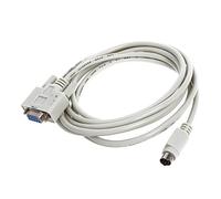 Yumin DB9P to 8P Mini Din RS232 Download Cable White 8.2 Ft for PLC -EH