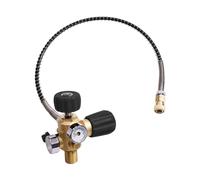 YUMIN DIN Valve Scuba Adapter PCP Filling Air Hose Scuba Filling Station for PCP Air Tank with High Pressure Gauge, 5/8-18UNF