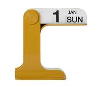 YUMIN Flippable Calendar Rotatable Desk Calendar Art Crafts Ornaments Home Decoration Spare Parts Accessories for Livingroom, Yellow