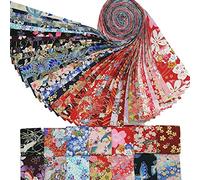 Yumin Jelly Roll Fabric Strips for Quilting,40 PCS Roll Cotton Fabric for Sewing with Different Patterns DIY Craft Patchwork