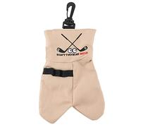 Yumin Men's Funny Golf Ball Storage Bag, Brown, 6-Ball Capacity, Clip-on/Hip Strap, Suede, Carry Golf Bag