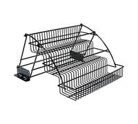 Yumin Metal 3-Tier Pull Down Spice Rack - Retractable Capacity Kitchen Storage Shelf Organizer for Cabinet A